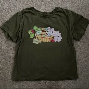 Olive Green strawberry shortcake baby tee